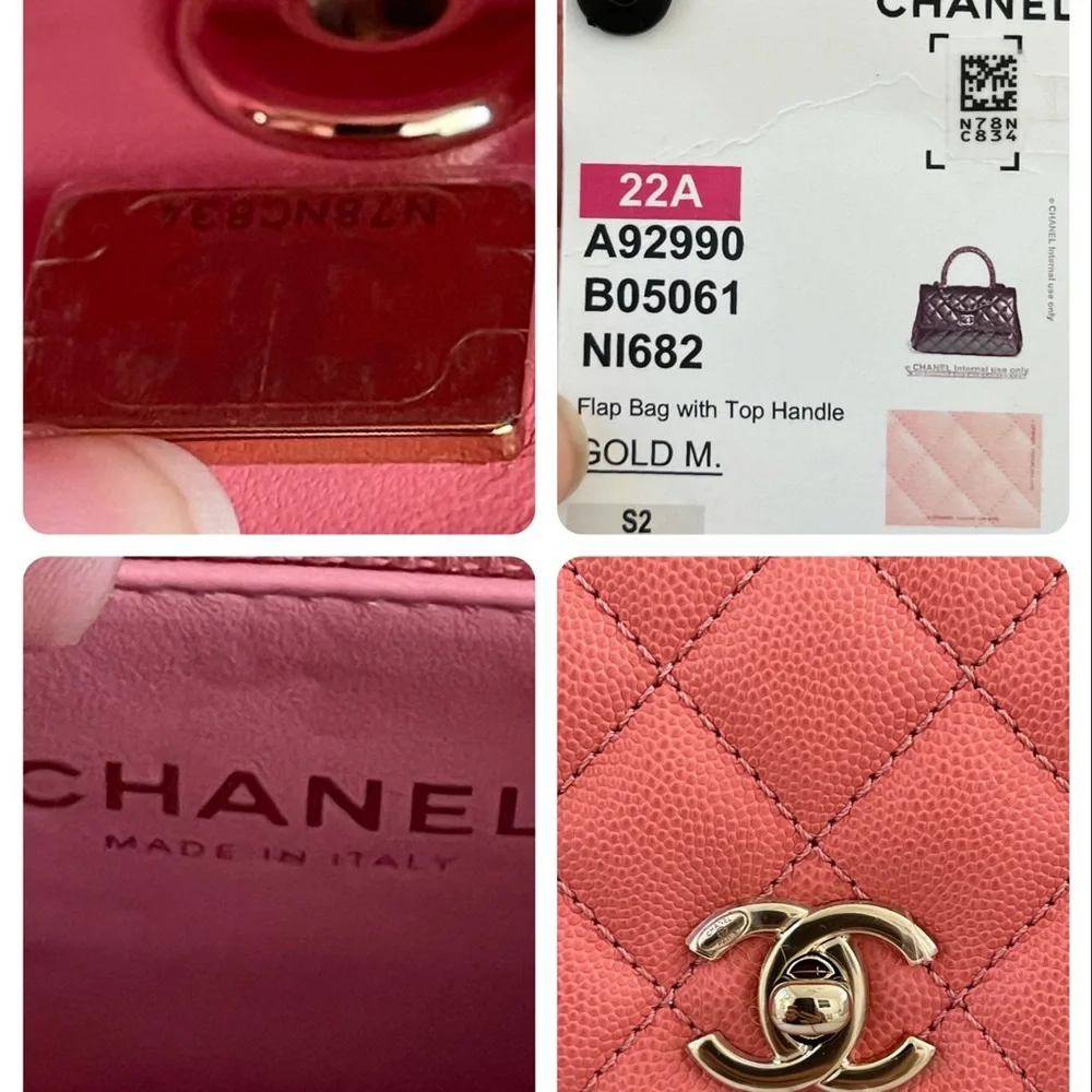 NEW CHANEL 22A Pink Caviar Small/ Old Mini Coco Handle Flap w/ receipt - Picture 15 of 15